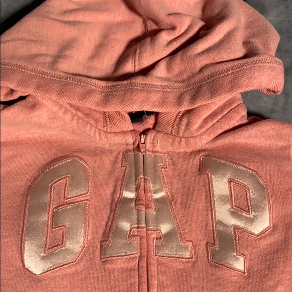 💚 3 for $15 💚 - Gap Distressed Zip Up Hoodie Pink size Small - Picture 9 of 16